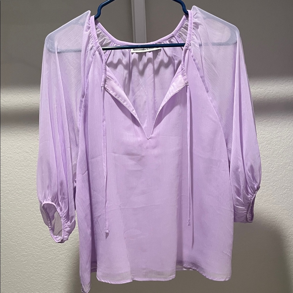 Abercrombie & Fitch Light Purple Sheer Blouse